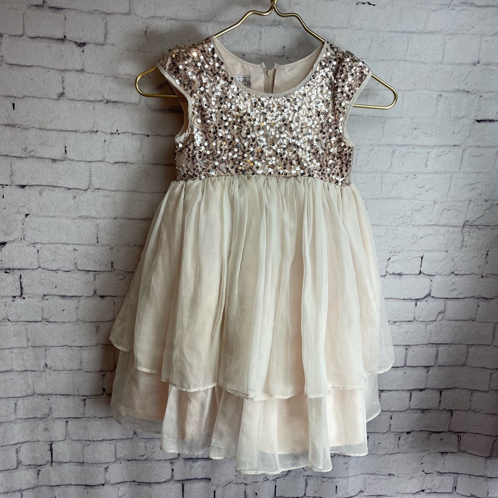 Pippa & Julie Ivory light pink Sequin Dress